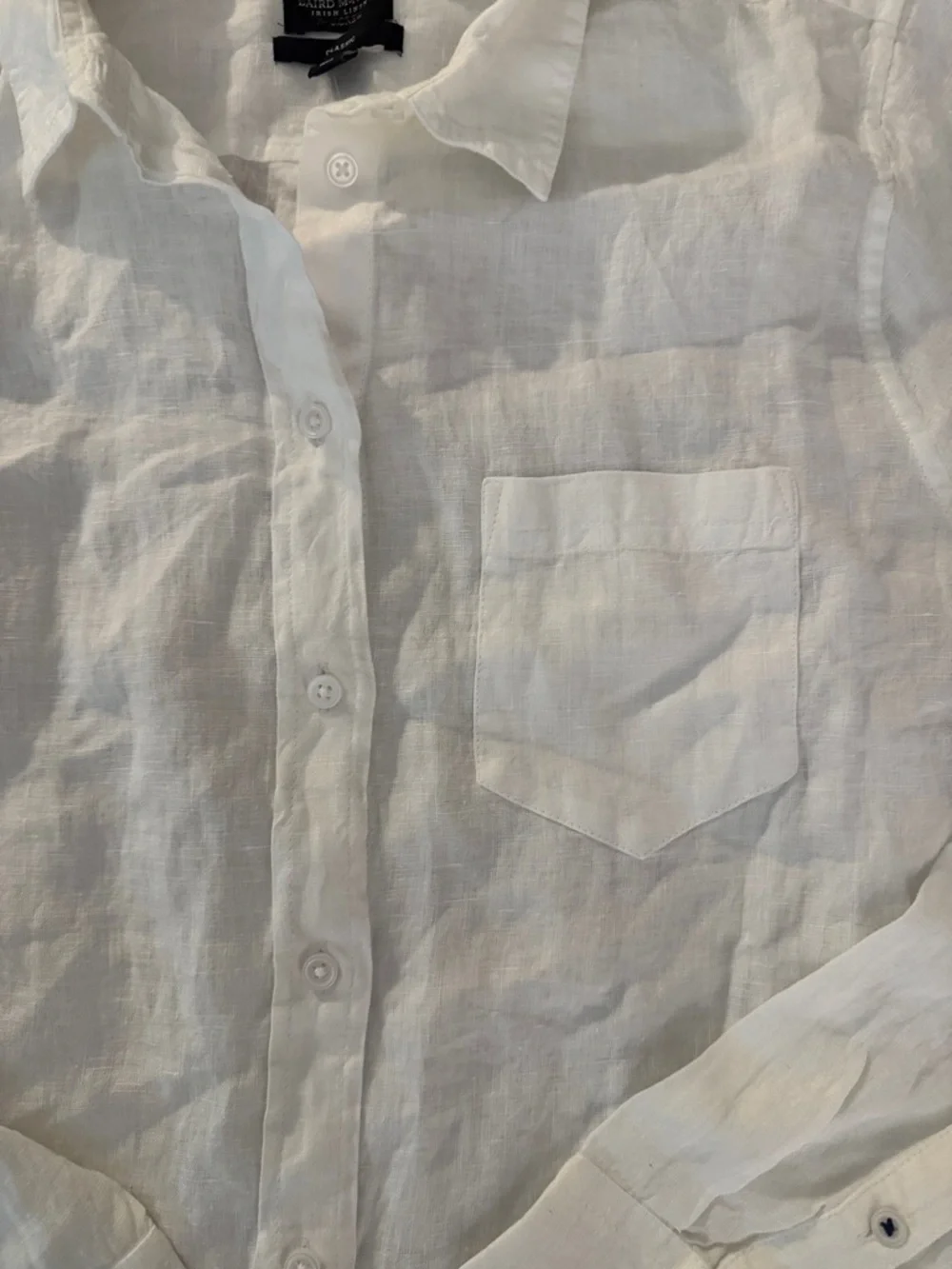 BAIRD MC NUTT IRISH LINEN FOR J. Crew White Irish Linen Shirt Classic Fit NWT